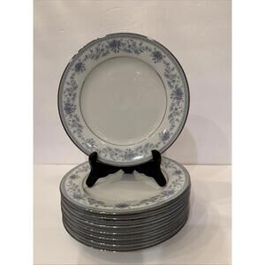 8 Contemporary Noritake Fine China BLUE HILL #2482 Salad Plates 8.25”